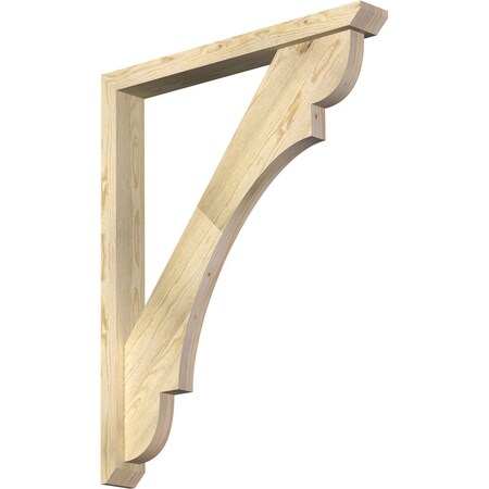 Ekena Millwork Olympic Slat Rough Sawn Bracket w/ Offset Brace, Douglas Fir, 4"W x 32"D x 40"H BKT0402X32X40OLY06RDF